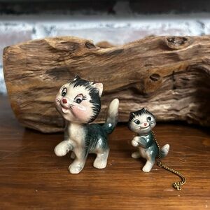 Vintage MCM bone china miniature cat figurines